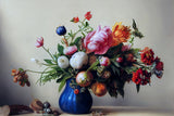 Flower Bouquet With Blue Vase Vas och keramikposter