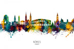 Nîmes France Skyline Poster och Canvastavla