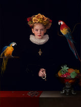 Portrait with Parrots or Prayer before a meal Poster och Canvastavla
