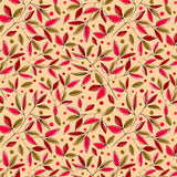 Floral Branches Magenta Brown On Pumpkin Poster och Canvastavla