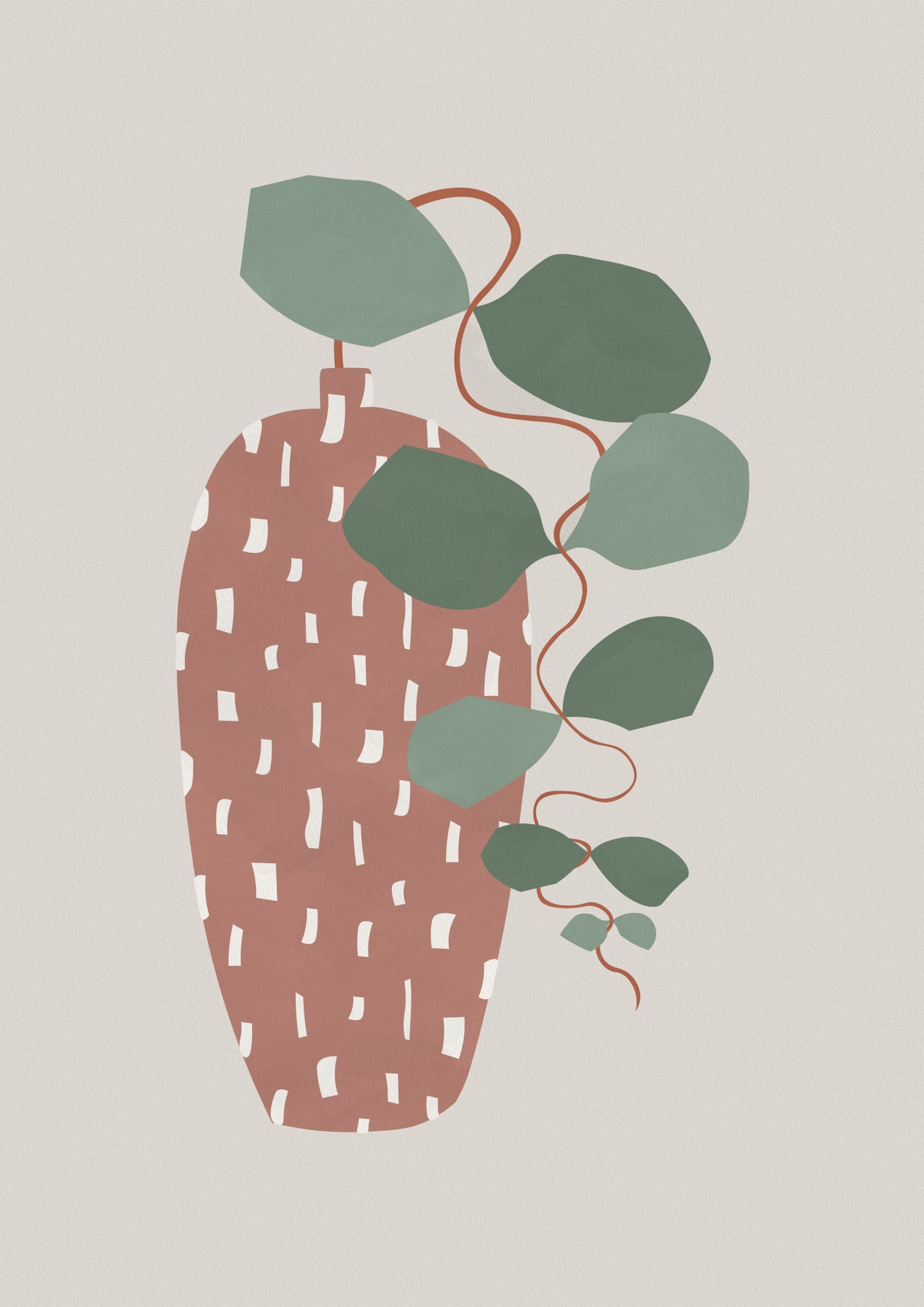 Terrazzo & Leaves Poster och Canvastavla