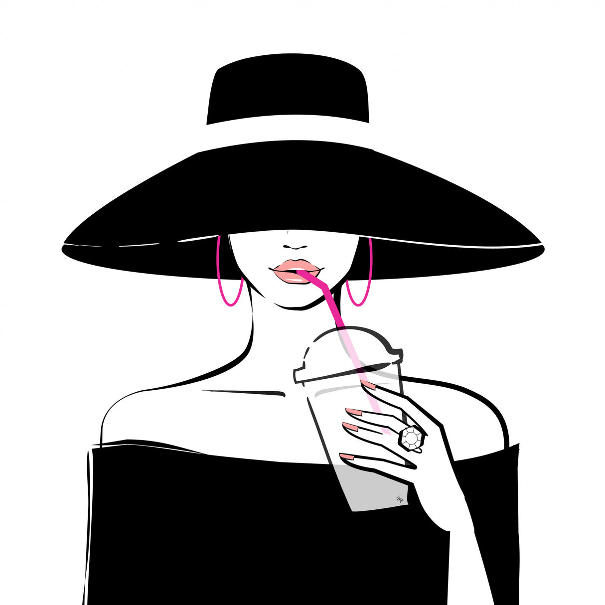 Hat Lady Poster och Canvastavla