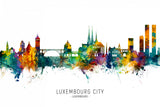 Luxembourg City Skyline Poster och Canvastavla