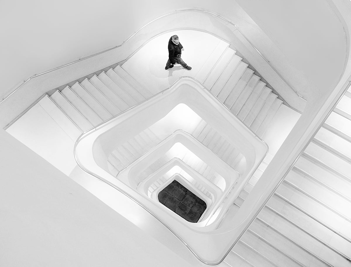 Stairs in  high key Poster och Canvastavla