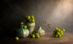 Grape with  Green vase Poster och Canvastavla