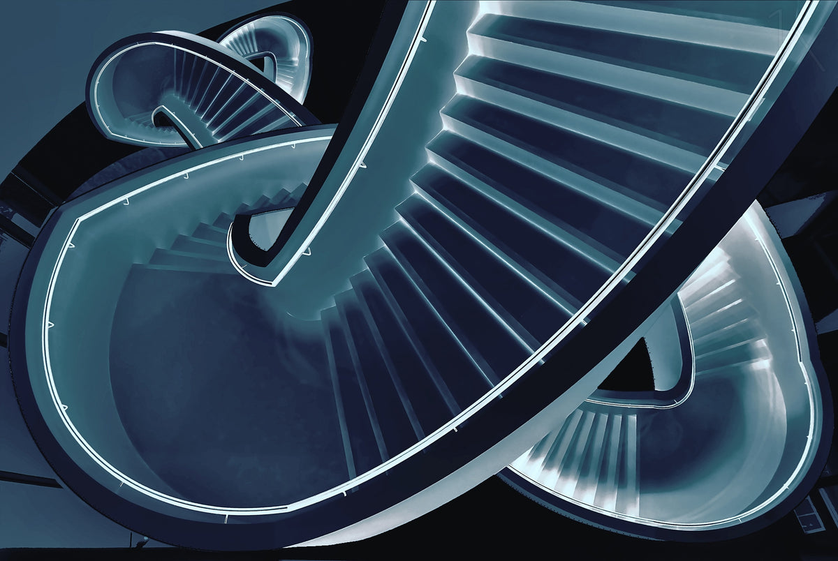 Blue stair Poster och Canvastavla
