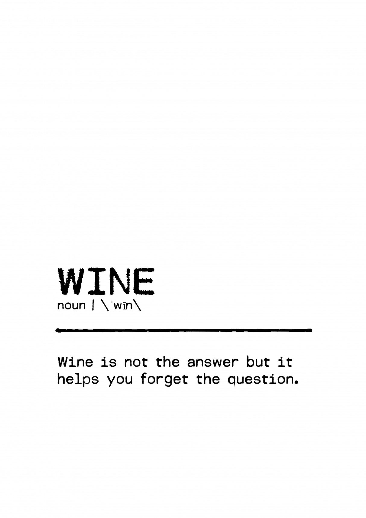 Quote Wine Question Poster och Canvastavla