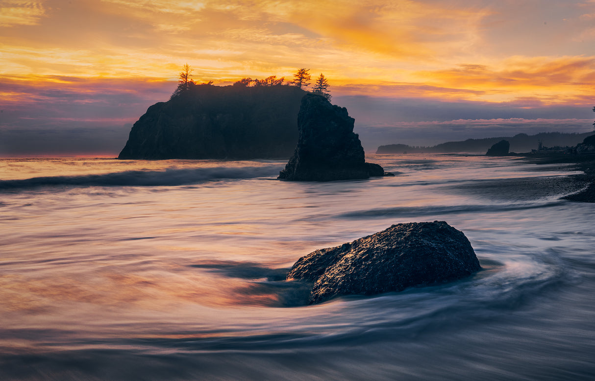 Sunset along the coast of Washington State Poster och Canvastavla