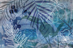Abstract Botanical Blue Poster och Canvastavla