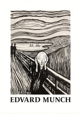 Skriet- The Scream - Monochrome Version Poster och Canvastavla