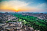 Sunrise Matanga Hill Hampi Poster och Canvastavla