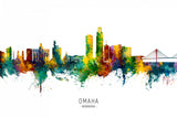 Omaha Nebraska Skyline Poster och Canvastavla
