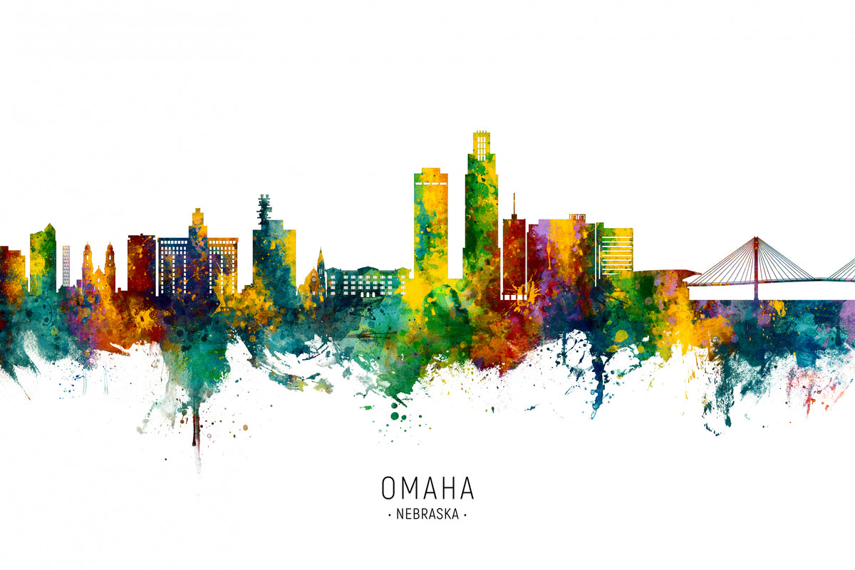 Omaha Nebraska Skyline Poster och Canvastavla
