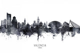 Valencia Spain Skyline Poster och Canvastavla