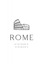 Rome coordinates with Colosseum sketch Poster och Canvastavla