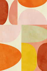 Warm Pastel Geometry Poster och Canvastavla