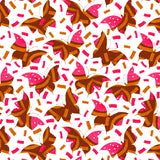 Geometric Butterflies Pink Brown Poster och Canvastavla
