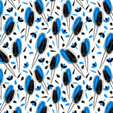 Floral Twosome Blue Black Poster och Canvastavla