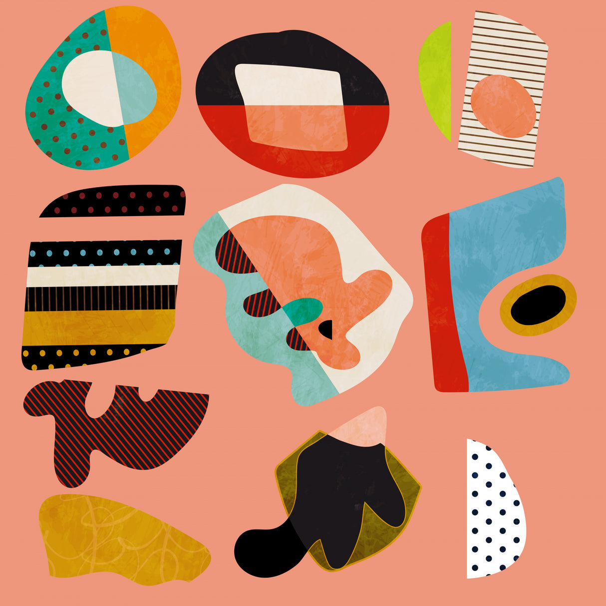 Minimal Shapes Bunte2 Poster och Canvastavla