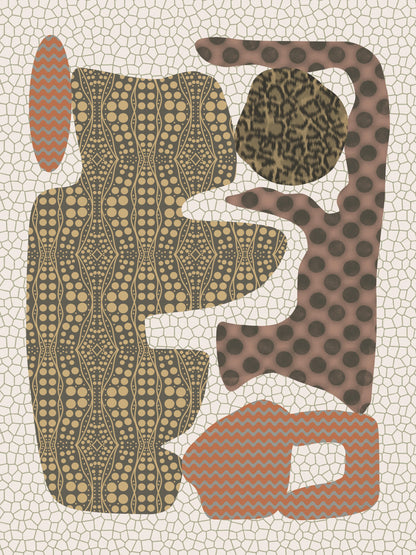 Patterned Organic Shape Study Poster och Canvastavla