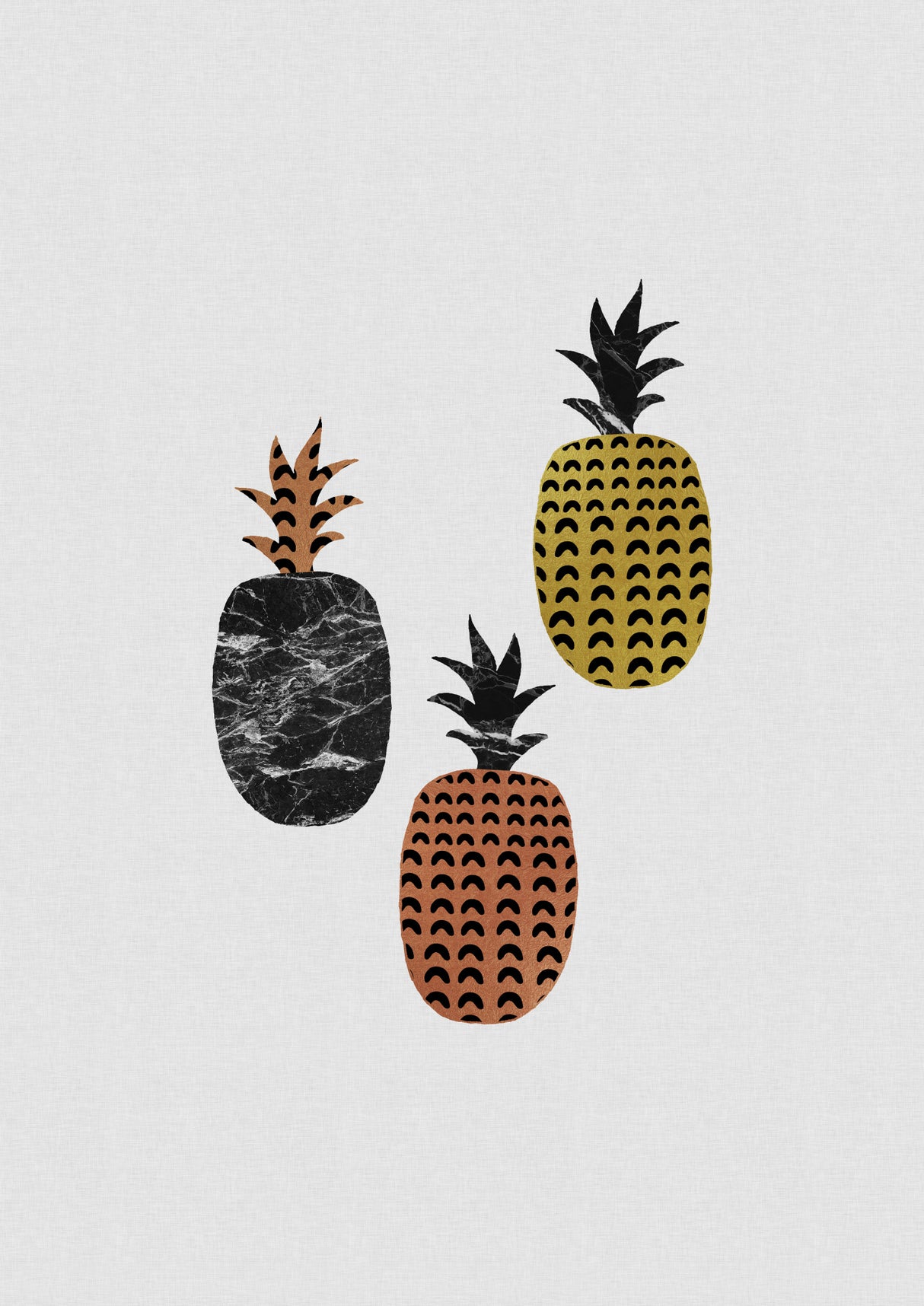 Scandi Pineapples Poster och Canvastavla