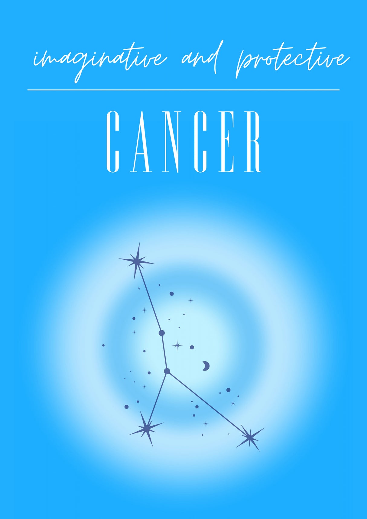 Cancer Zodiac Print Art Poster och Canvastavla