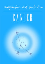 Cancer Zodiac Print Art Poster och Canvastavla