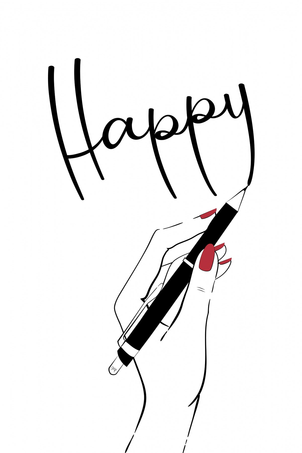 Happy Notes Poster och Canvastavla