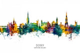 Derry Northern Ireland Skyline Poster och Canvastavla