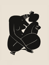 Baby Curl African Nude In Black Poster och Canvastavla