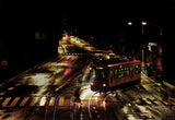 Tram at night Poster och Canvastavla