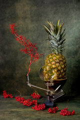 Still life with viburnum and pineapple Poster och Canvastavla