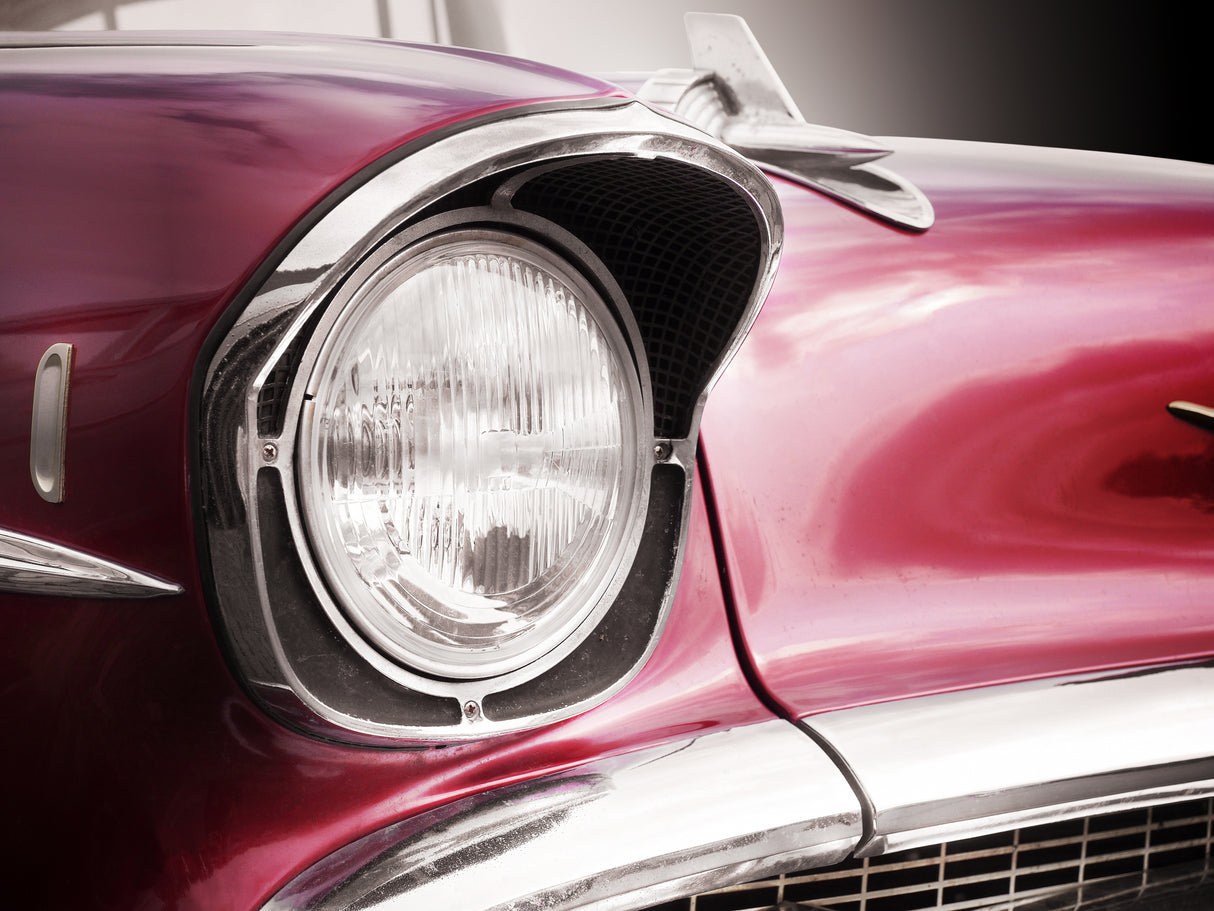 American classic car Bel Air 1957 Headlight Poster och Canvastavla