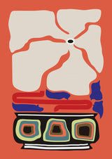 Ukiyo Flower Salmon Poster och Canvastavla