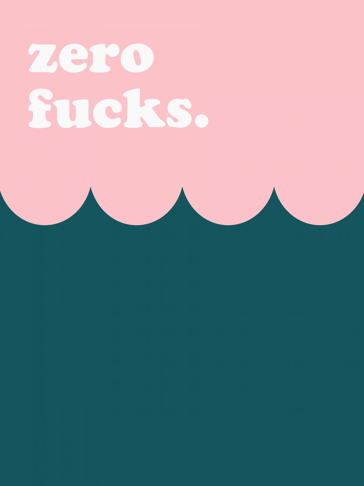 Zero Fucks Poster och Canvastavla