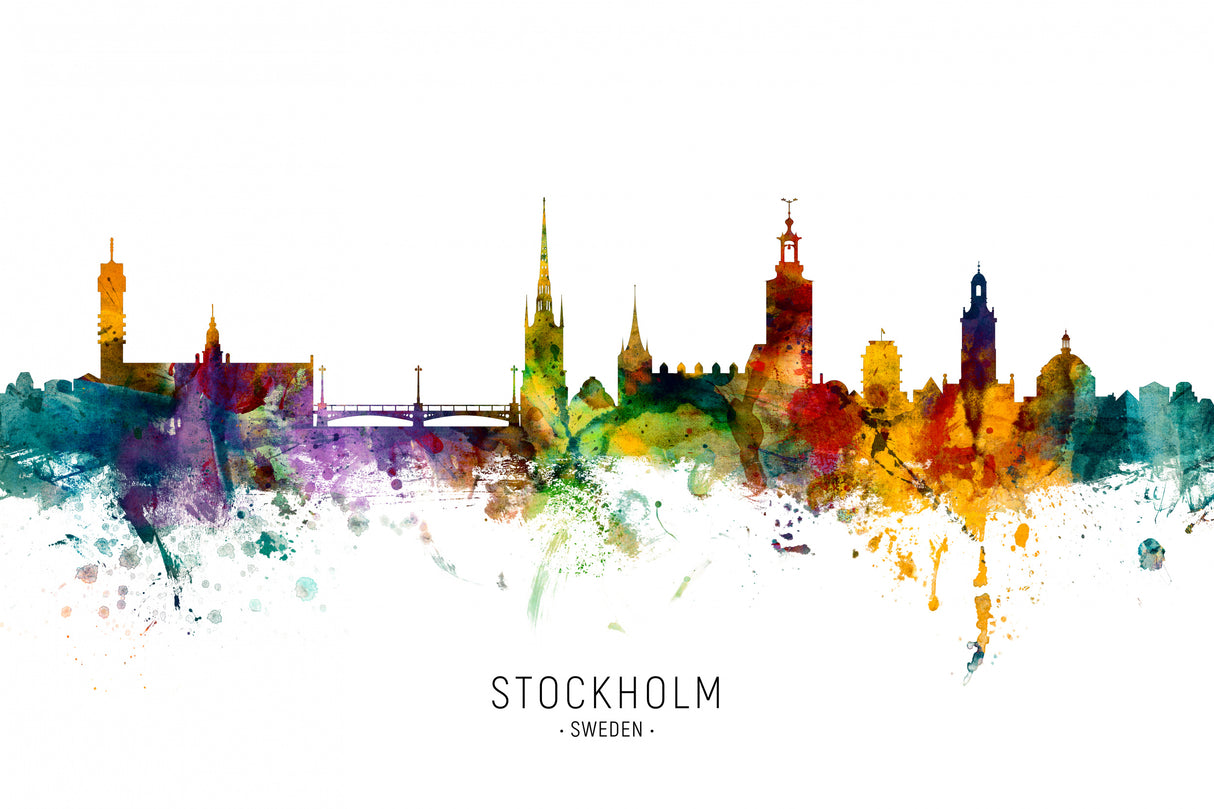 Stockholm Sweden Skyline Poster och Canvastavla