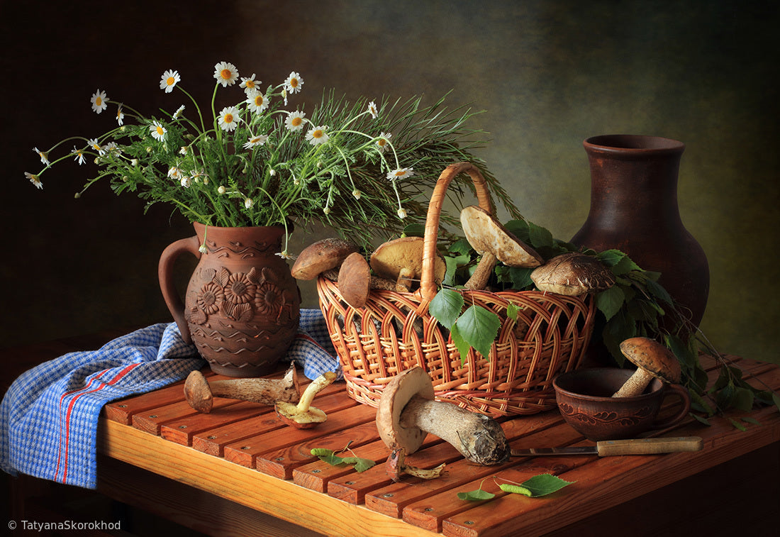 Still life with mushrooms Poster och Canvastavla