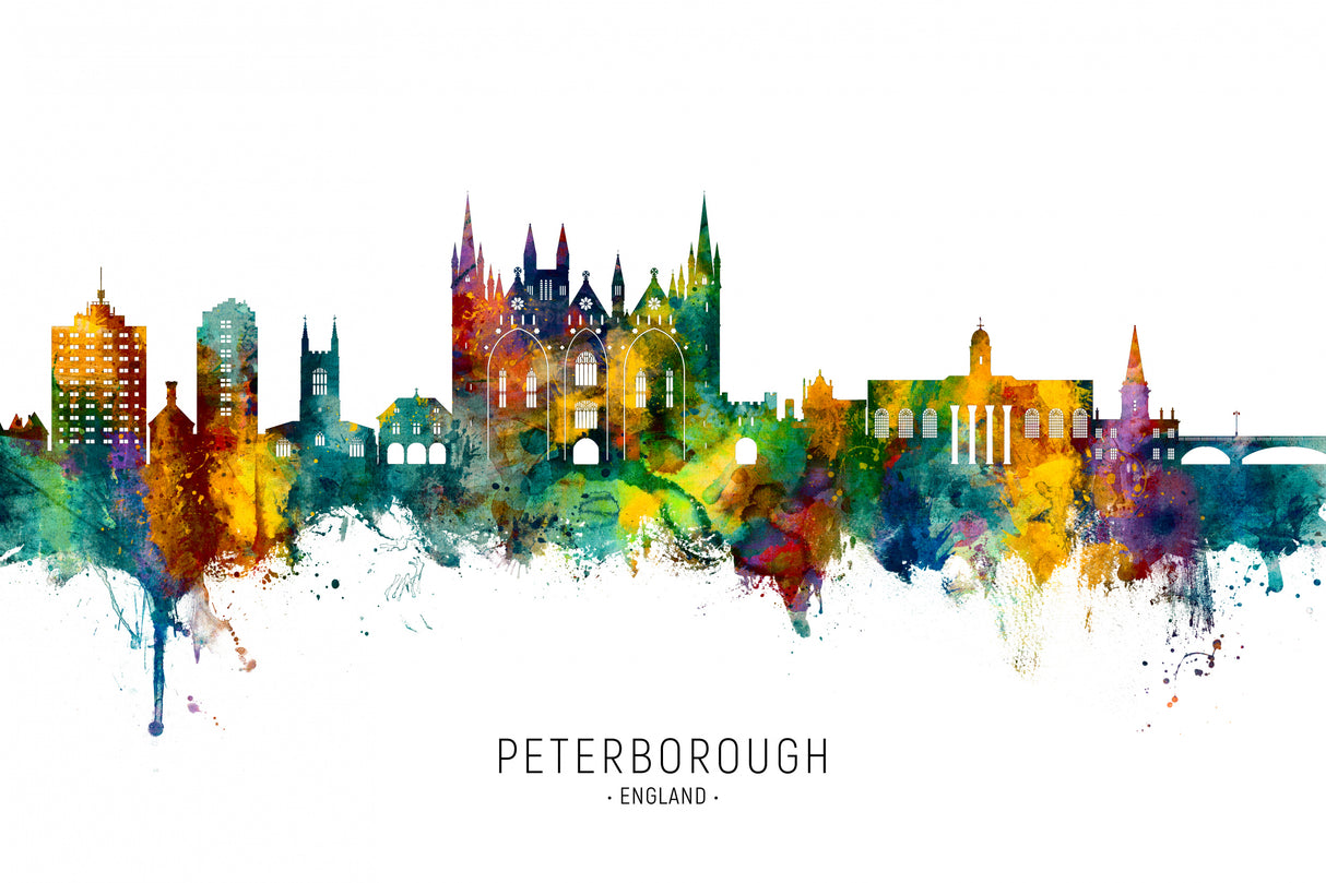Peterborough England Skyline Poster och Canvastavla