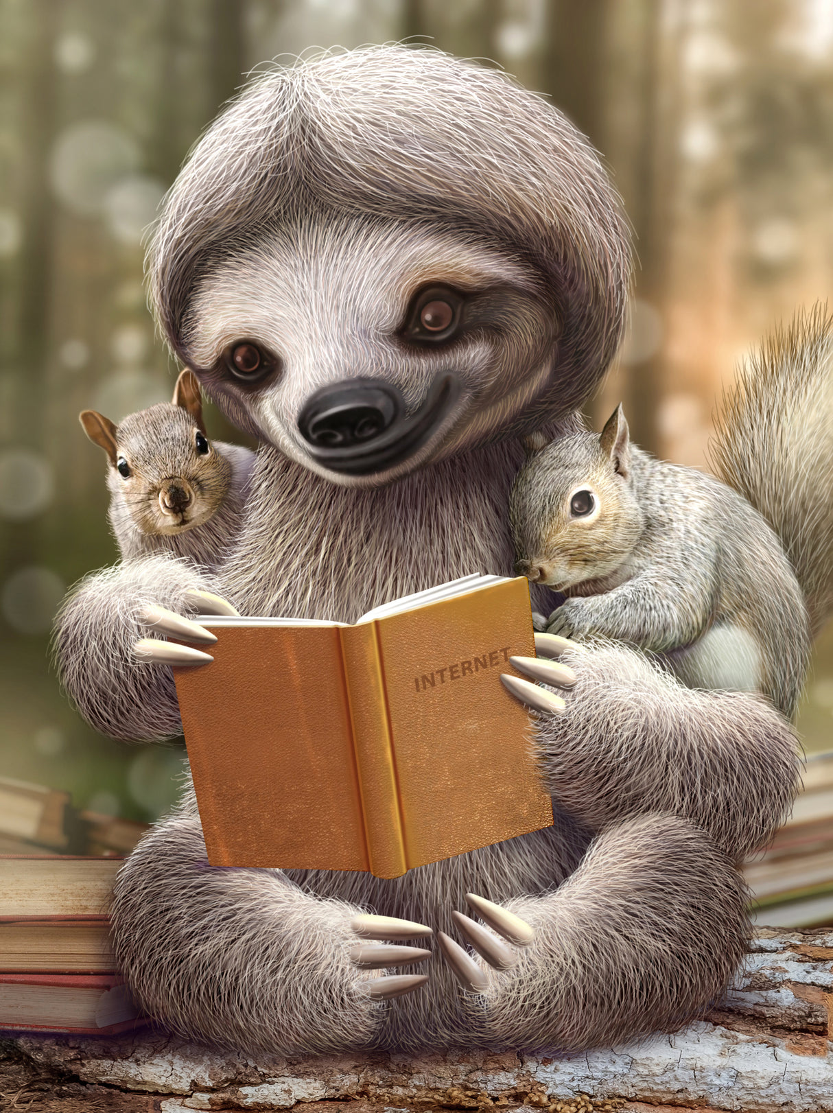 SLOTH SHARING KNOWLEDGE Poster och Canvastavla