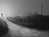 Chemin des brumes V Poster och Canvastavla
