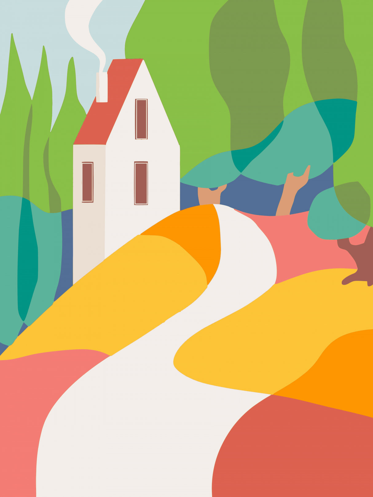 Red Hill Cottage Poster och Canvastavla