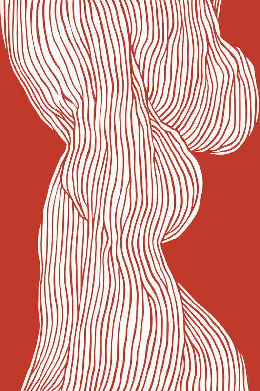 Fibers No 1 (Red) Poster och Canvastavla