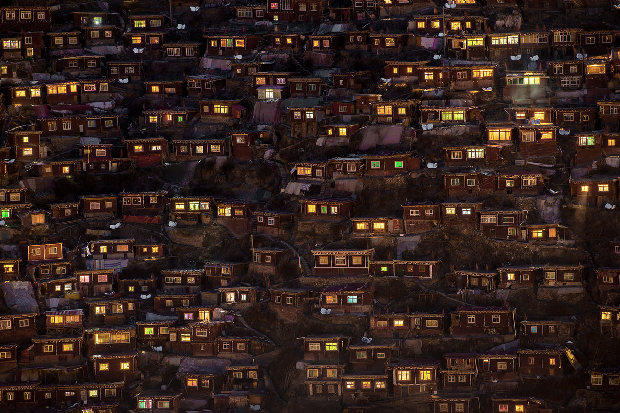 Larung Gar Night (Tibet) Poster och Canvastavla
