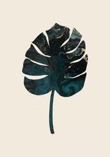 Monstera Marble Green Poster och Canvastavla