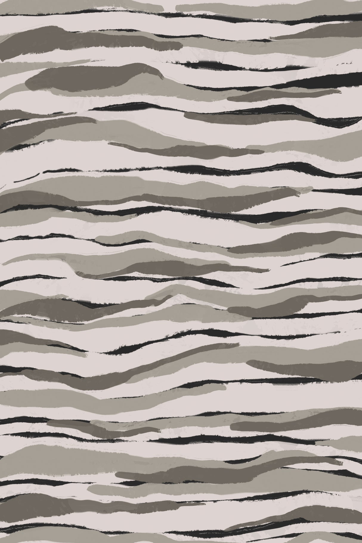 Grey And Beige Waves Poster och Canvastavla