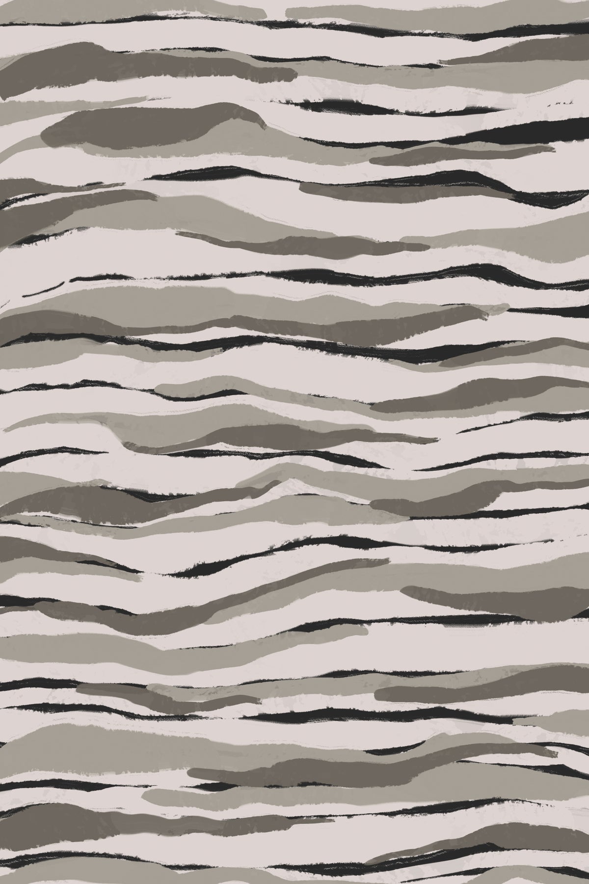 Grey And Beige Waves Poster och Canvastavla