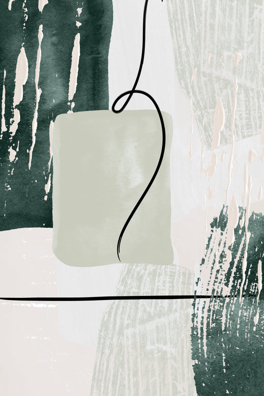 Abstract Shapes in Green-3 Poster och Canvastavla