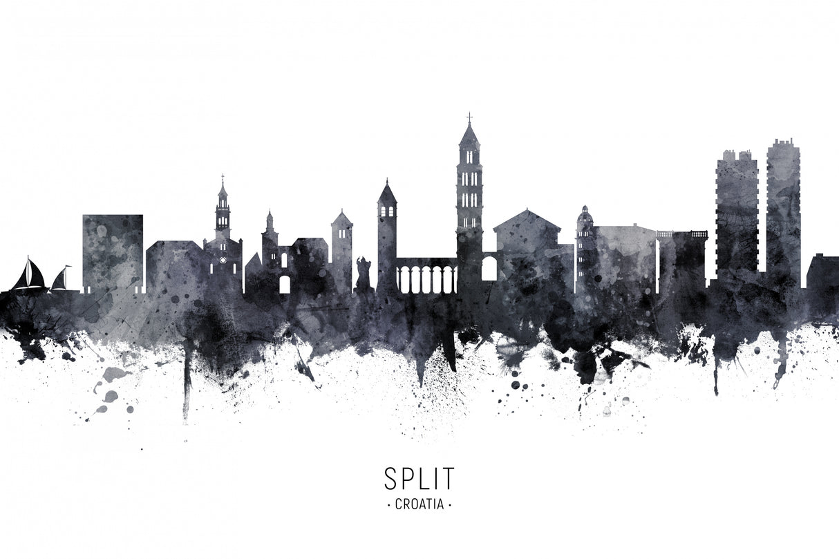 Split Croatia Skyline Poster och Canvastavla