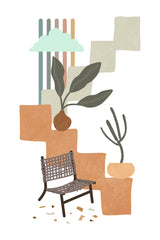 Tropical Villa Color and Shapes 10 Poster och Canvastavla