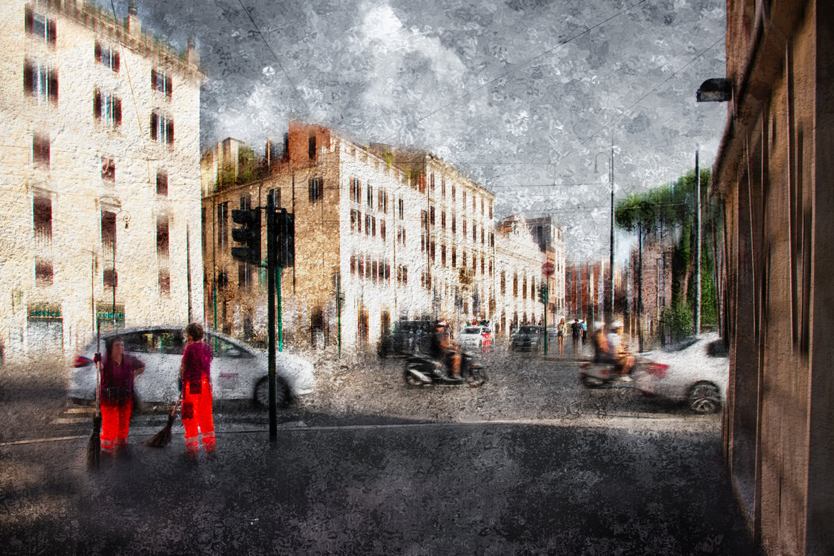 Piazza Arenula in colour Poster och Canvastavla